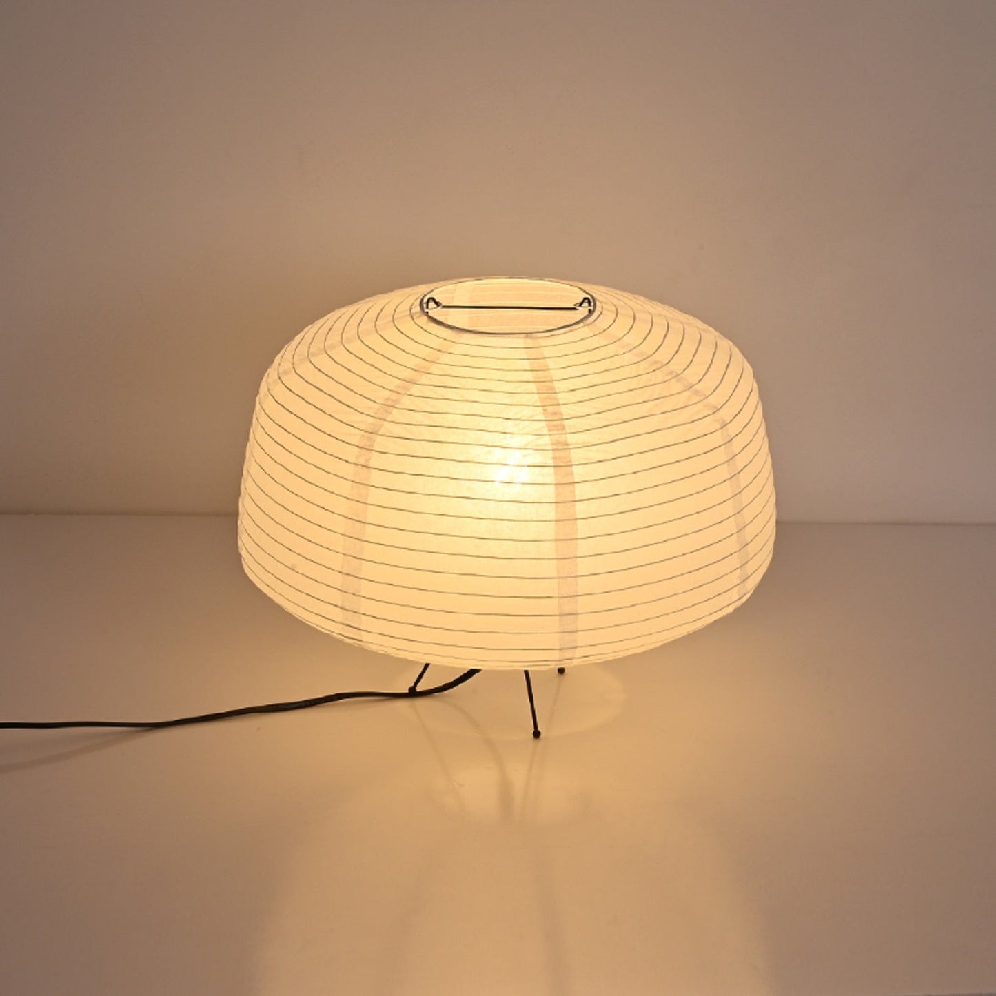 Cylindrical Rice Paper Table Lamp