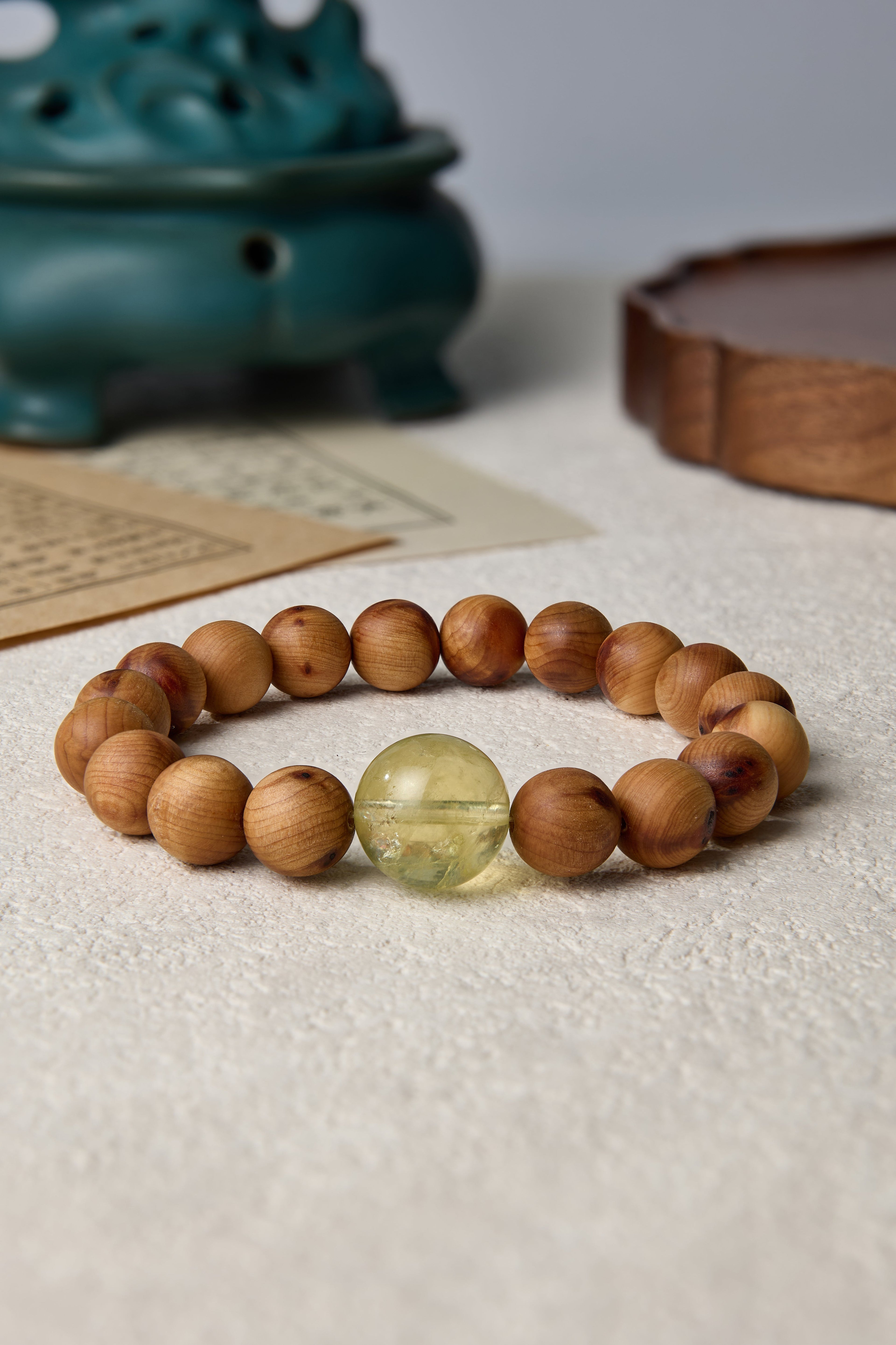 Earth and Metal elements-Destiny Alignment Thuja Sutchuenensis(Cliff Cypress)bracelet