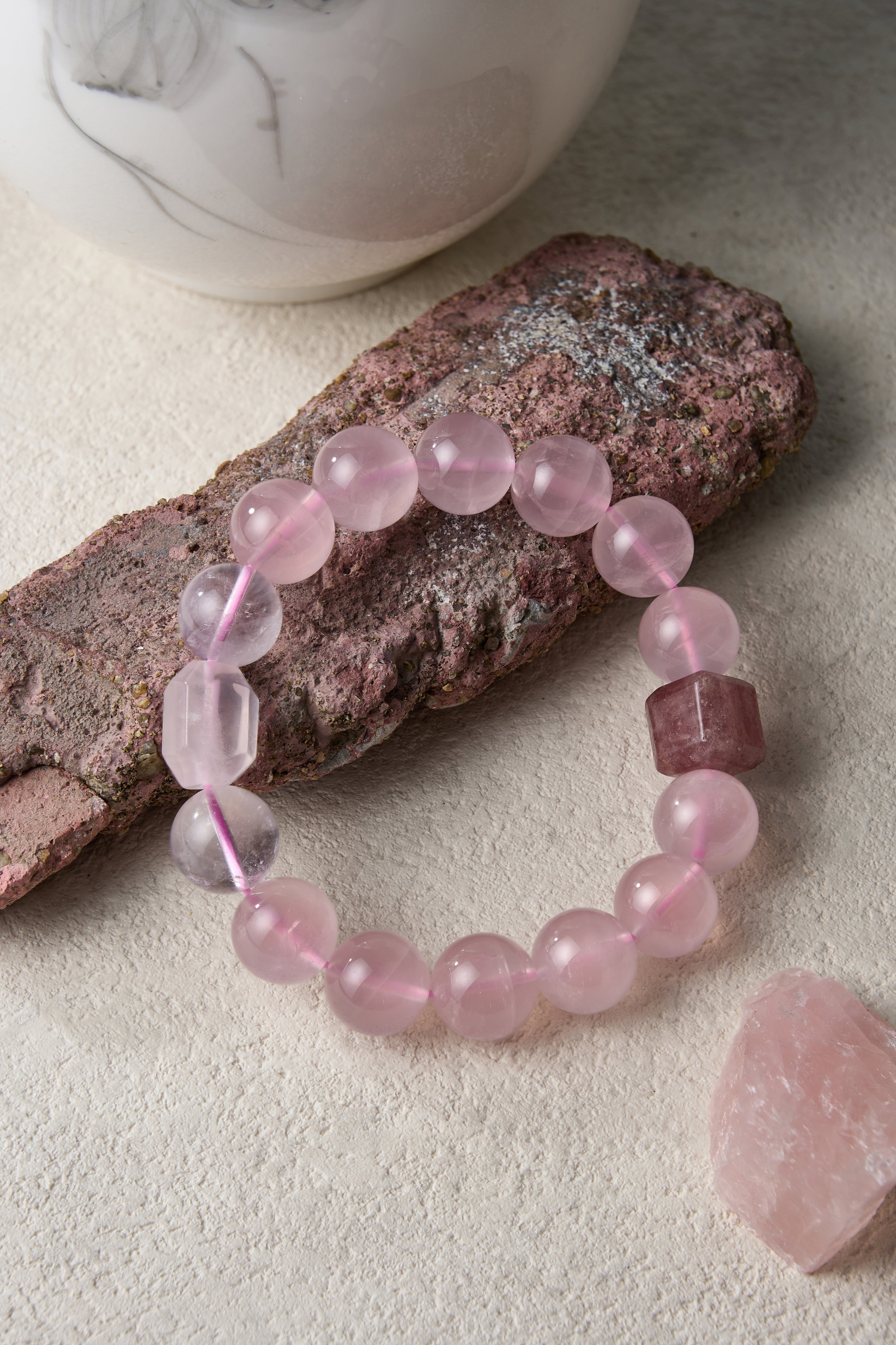 Enchanting Peach Blossom (Romance) Aura  | One-of-A-Kind Crystal Bracelet