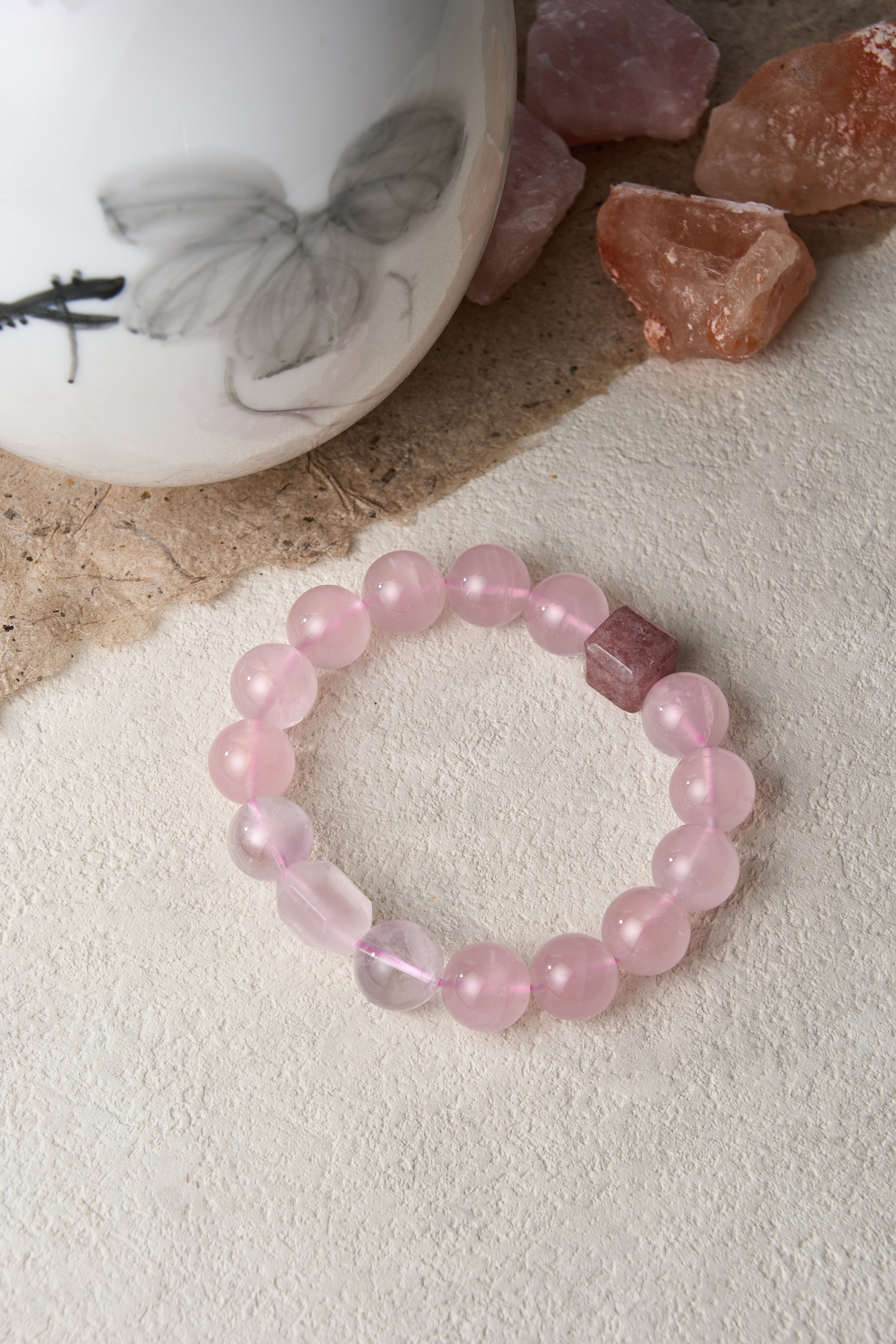 Enchanting Peach Blossom (Romance) Aura  | One-of-A-Kind Crystal Bracelet