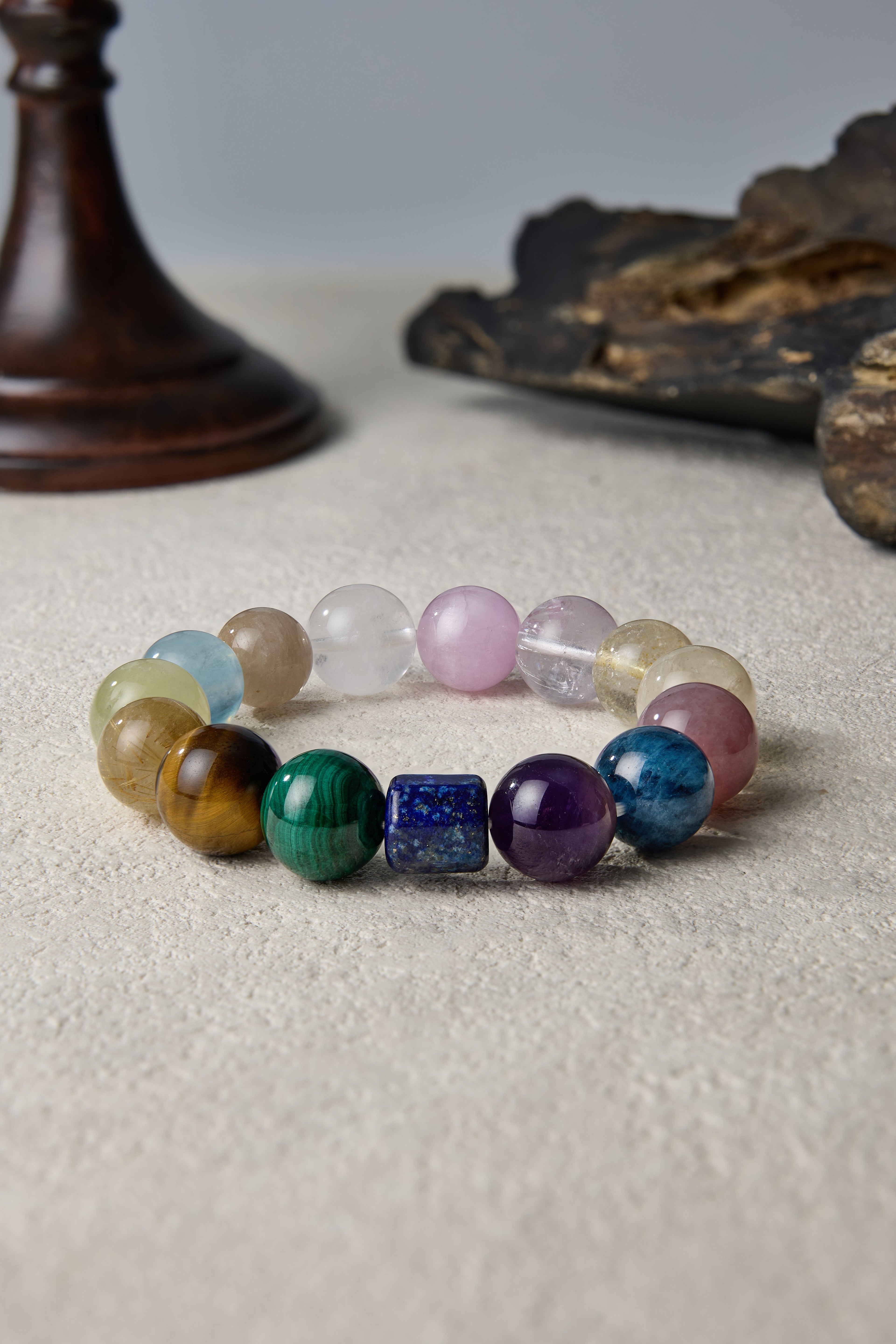 Holistic Rainbow Protection | One-of-A-Kind Crystal Medley Bracelet | Your All-in-One Life Enhancer