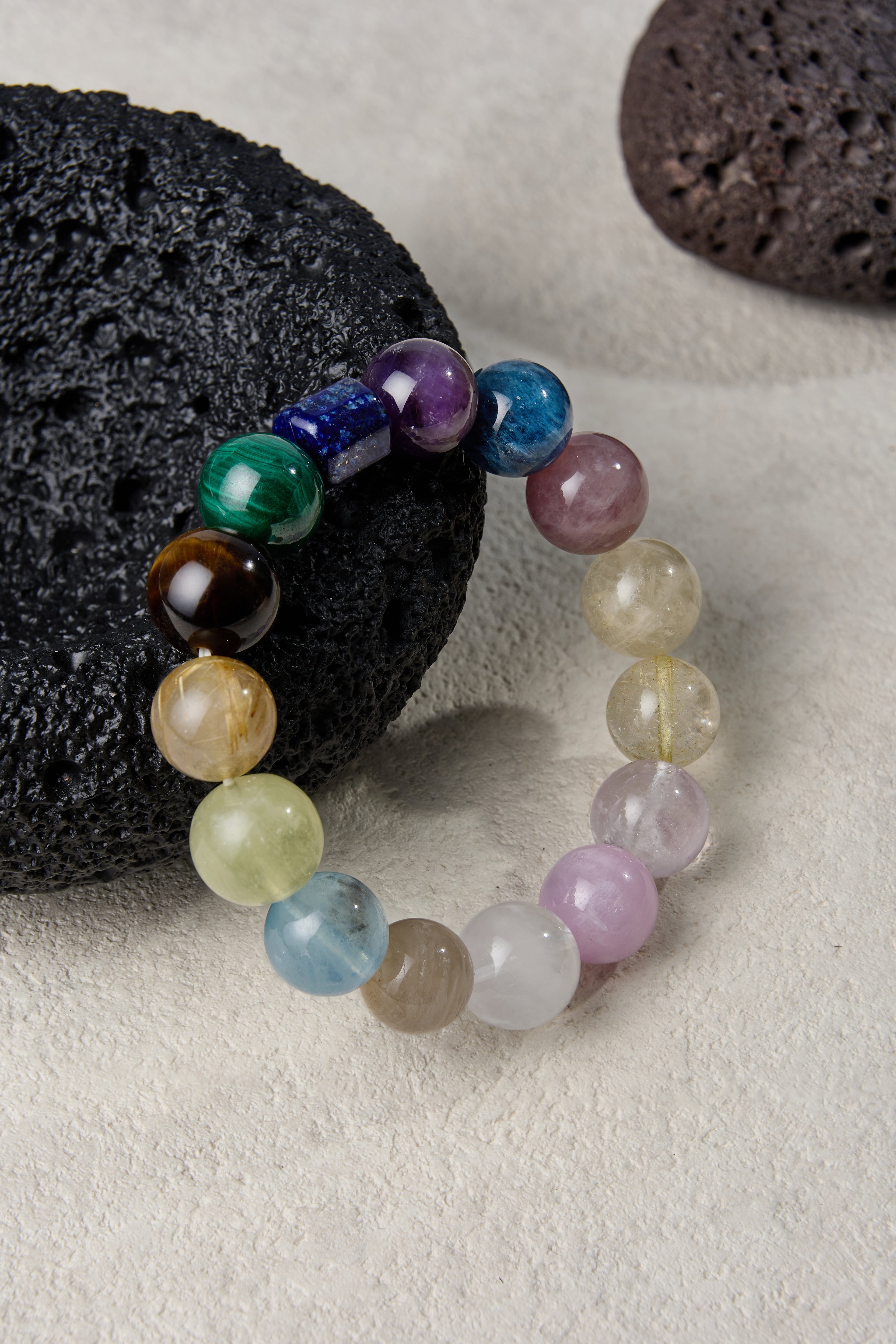 Holistic Rainbow Protection | One-of-A-Kind Crystal Medley Bracelet | Your All-in-One Life Enhancer