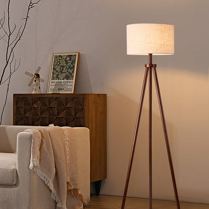 Wooden floor lamp