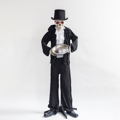 Skeleton Holding A Plate Halloween Decoration