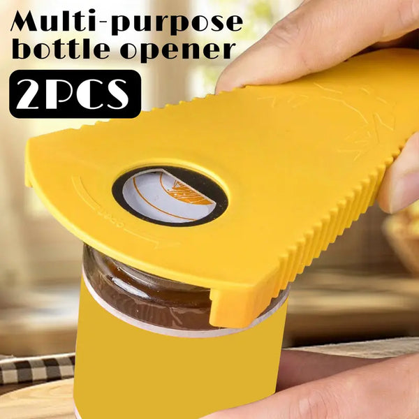 Jar Opener, 4 in 1 Multi Function Can Opener for Beer, Can, Soda Water, Jam Jar Lips Cap, Bottle Opener Kit Easy to Use for Weak Hands，Children, Elderly, Kitchen Gadgets for Home Assistance, 2 Packs
