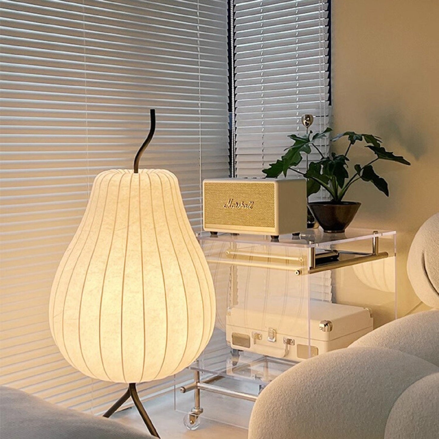 Pear Rice Paper Floor Lamp