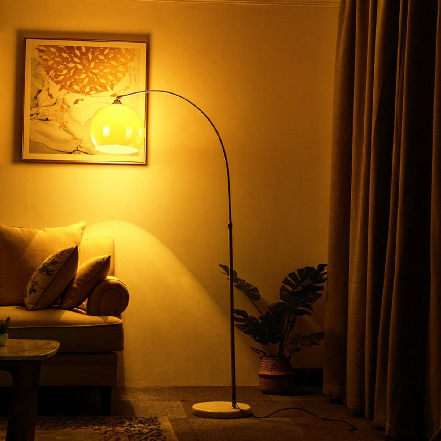 Orange fishing floor lamp