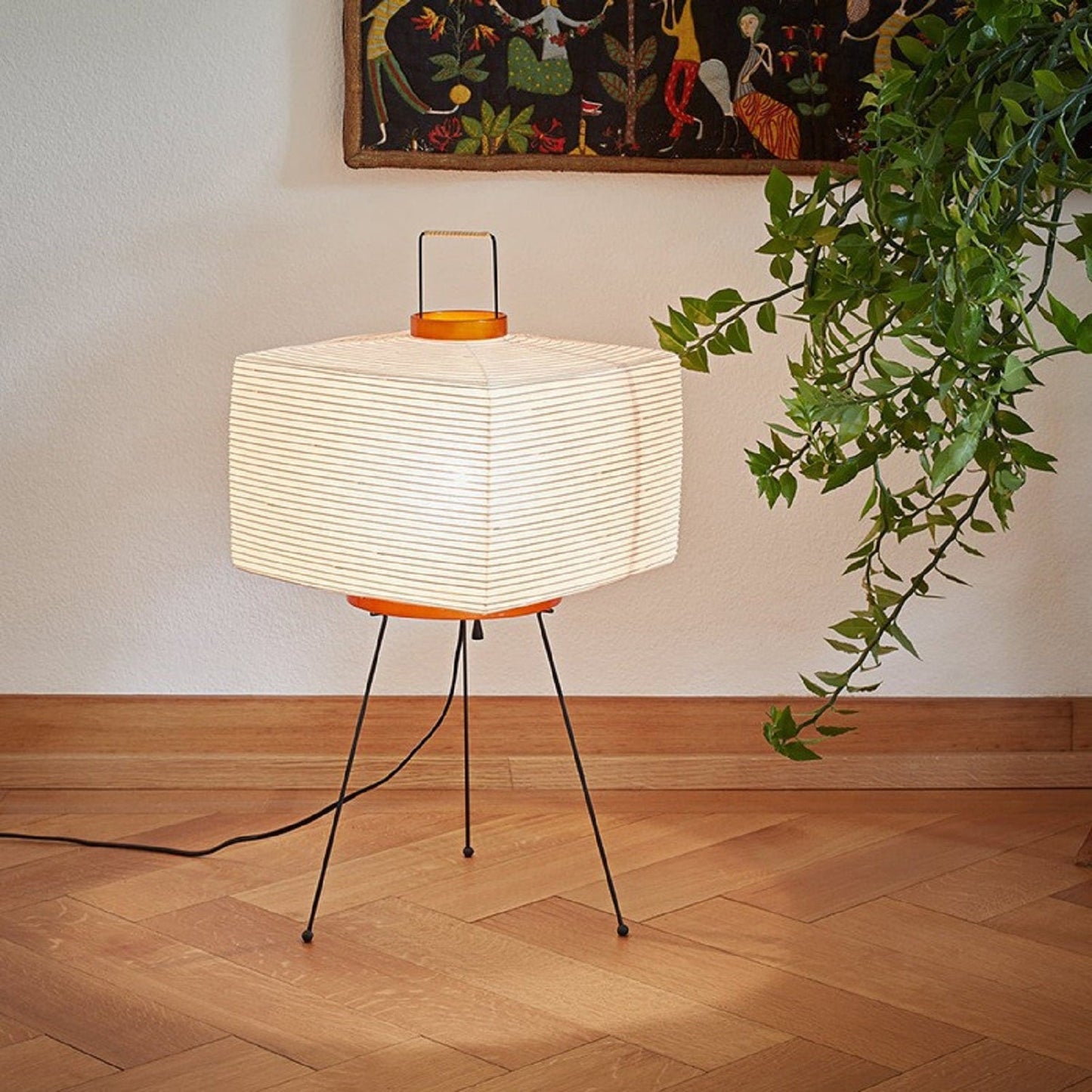 Square Rice Paper Floor Lamp