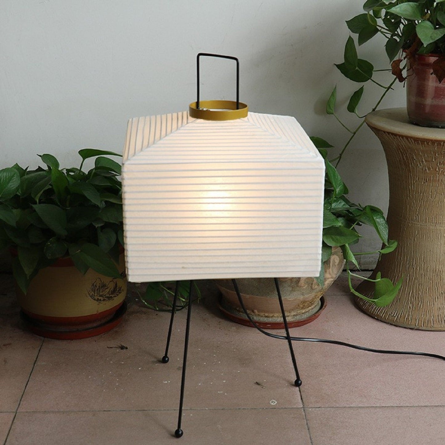 Square Rice Paper Floor Lamp