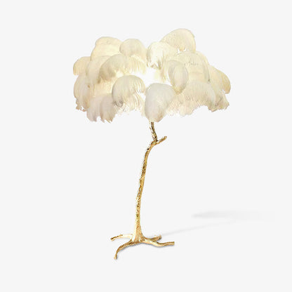 Beautiful Feather Brass Floor Lamp