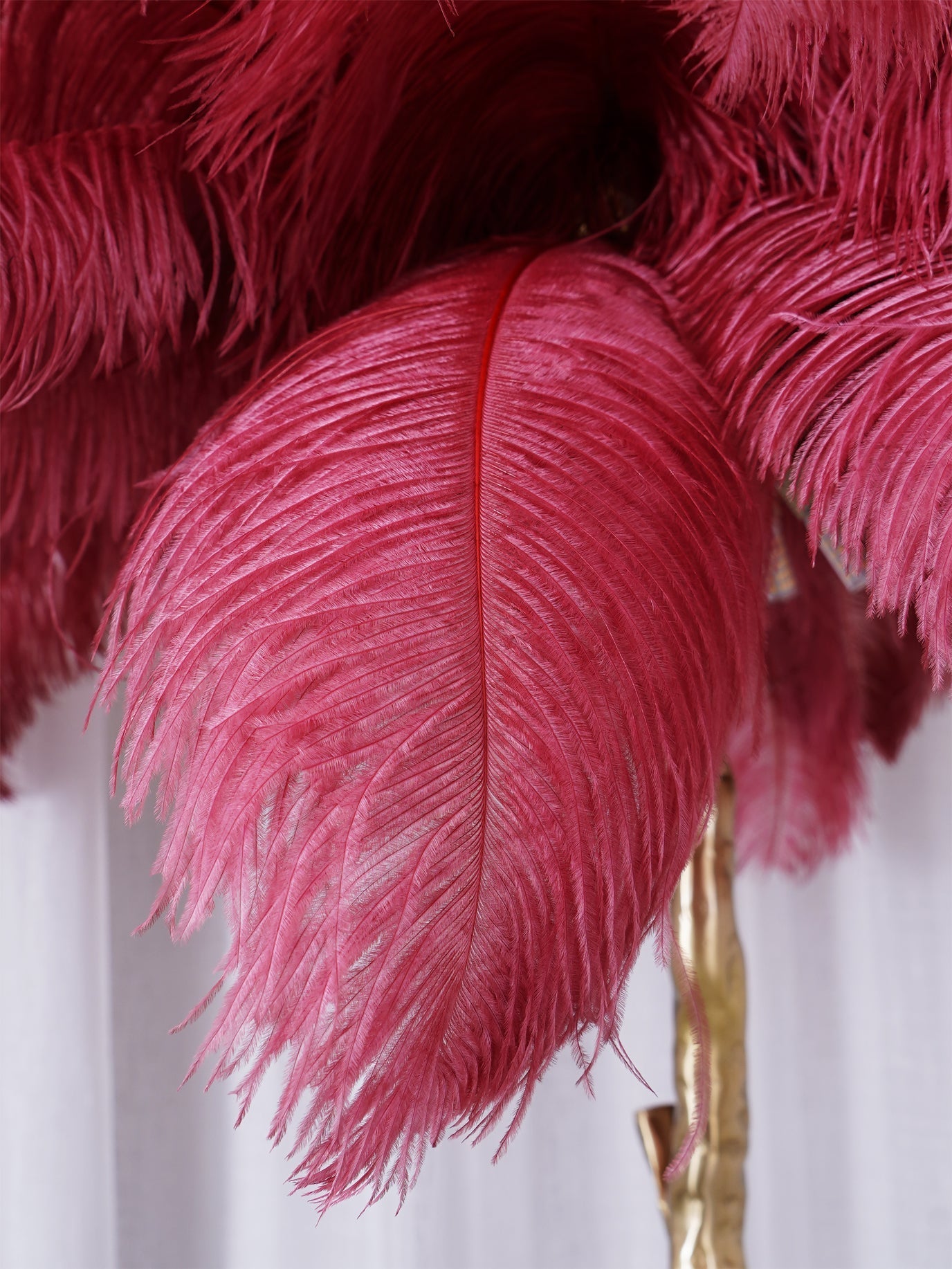 Beautiful Feather Brass Floor Lamp