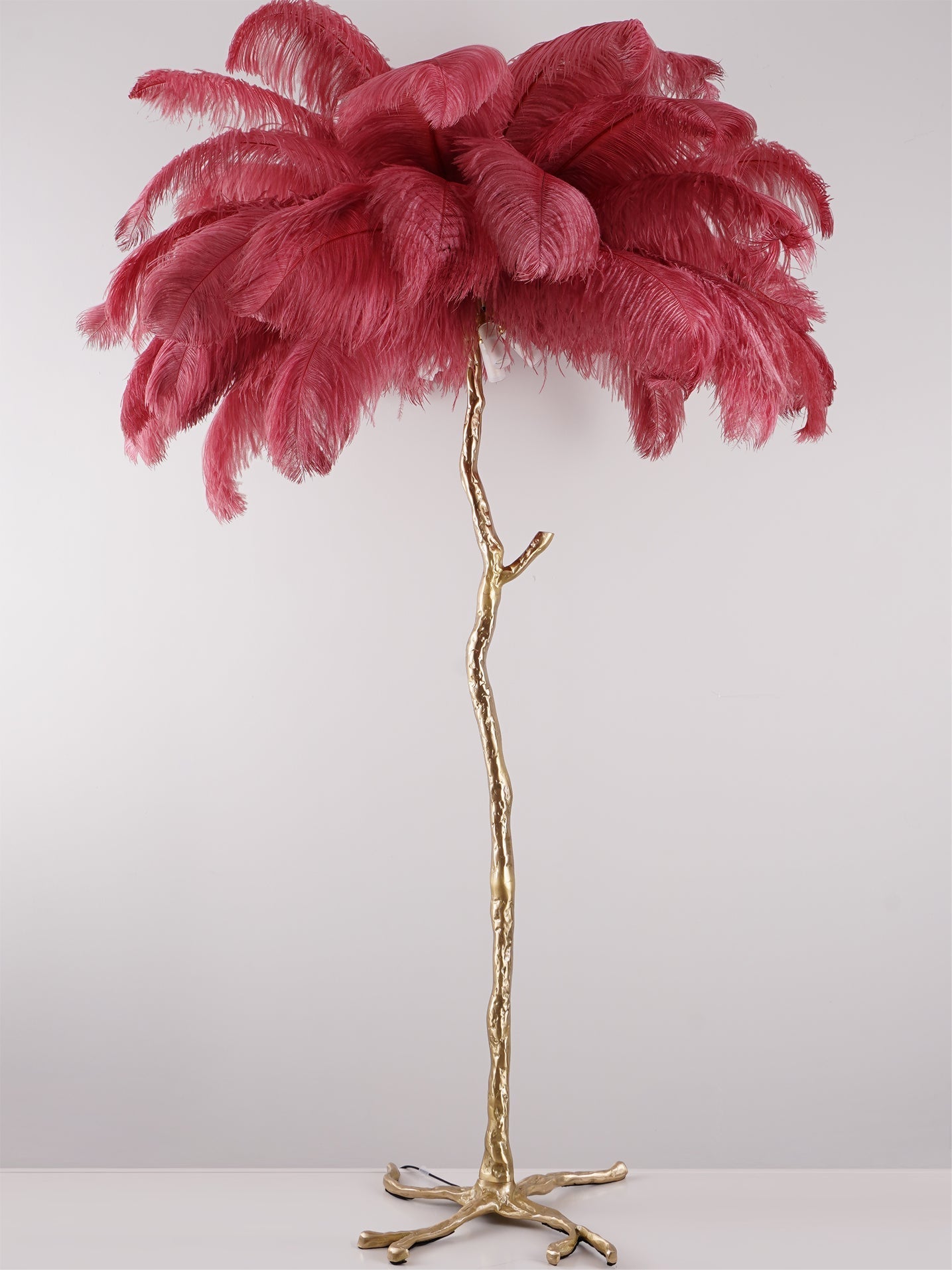 Beautiful Feather Brass Floor Lamp