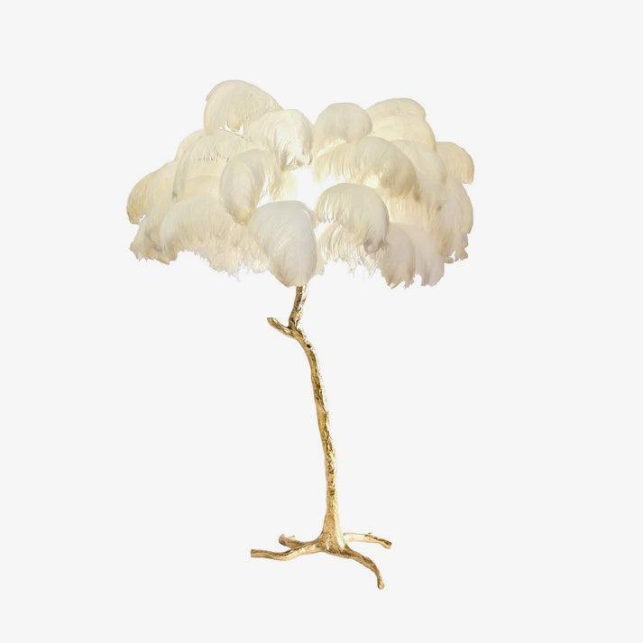 Beautiful Feather Brass Floor Lamp