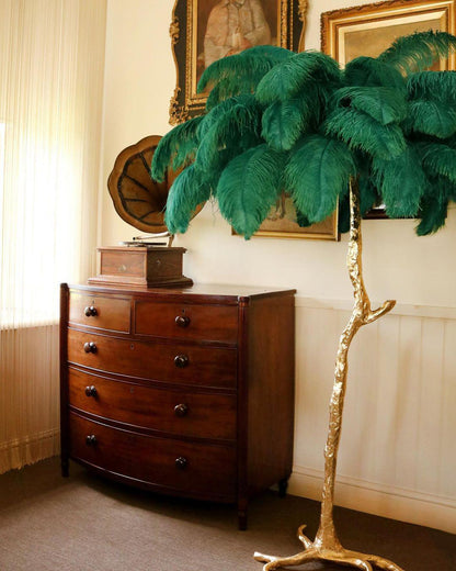 Beautiful Feather Brass Floor Lamp