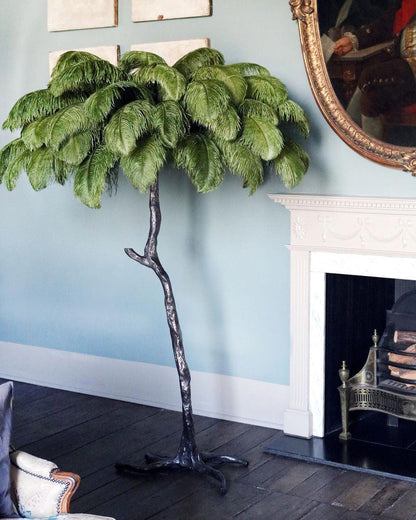 Beautiful Feather Brass Floor Lamp