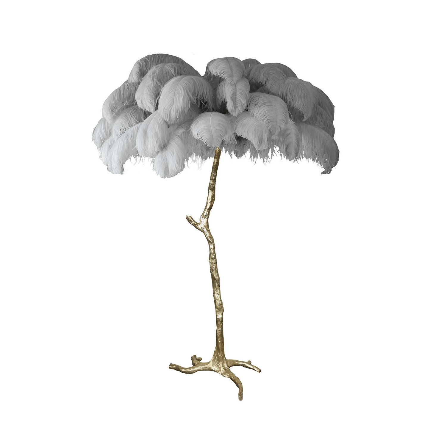 Beautiful Feather Brass Floor Lamp