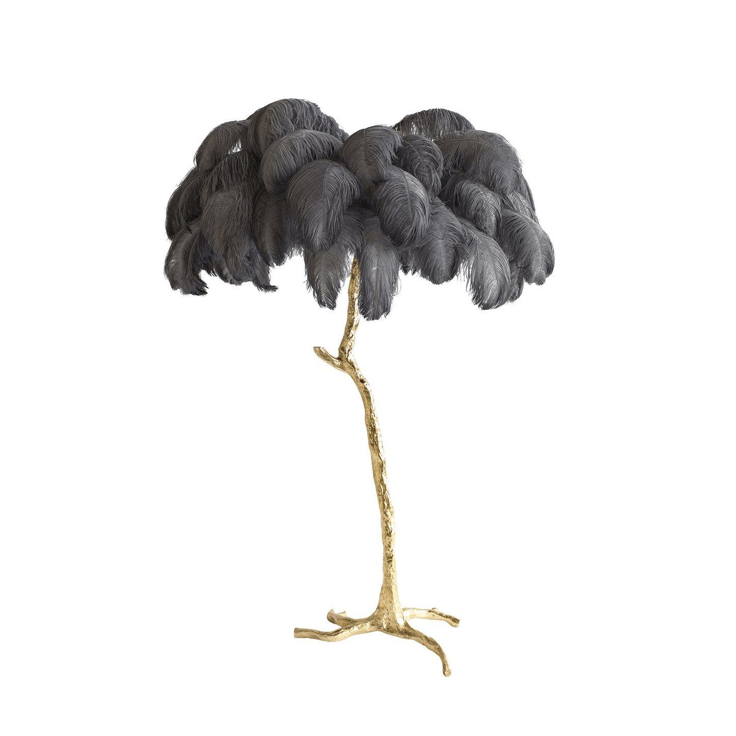 Beautiful Feather Brass Floor Lamp