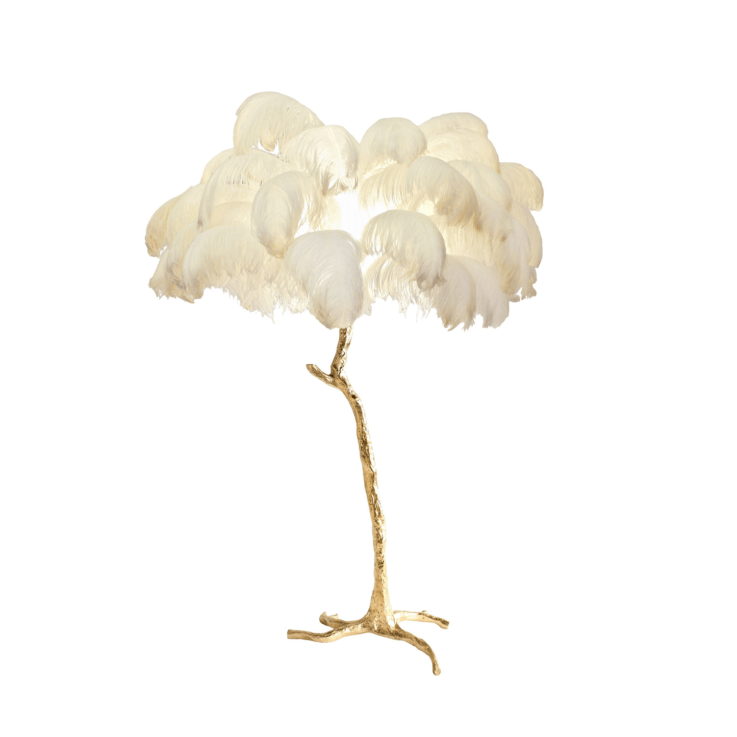 Beautiful Feather Brass Floor Lamp