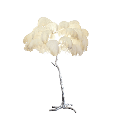 Beautiful Feather Brass Floor Lamp