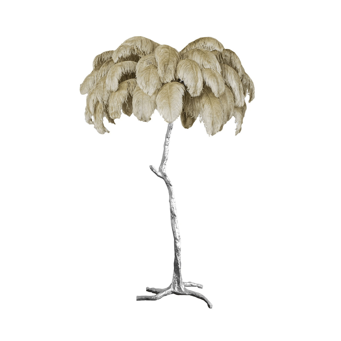 Beautiful Feather Brass Floor Lamp