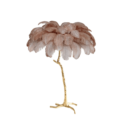 Beautiful Feather Brass Floor Lamp