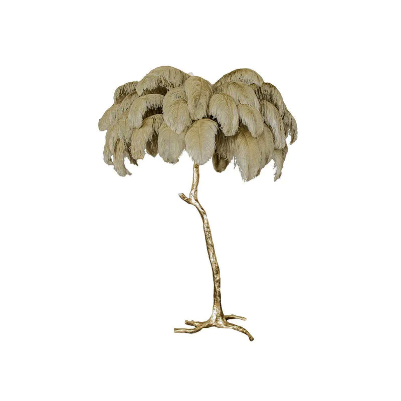 Beautiful Feather Brass Floor Lamp