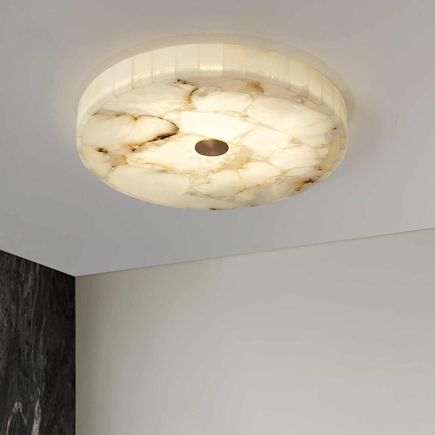 Round Alabaster Ceiling Lamp