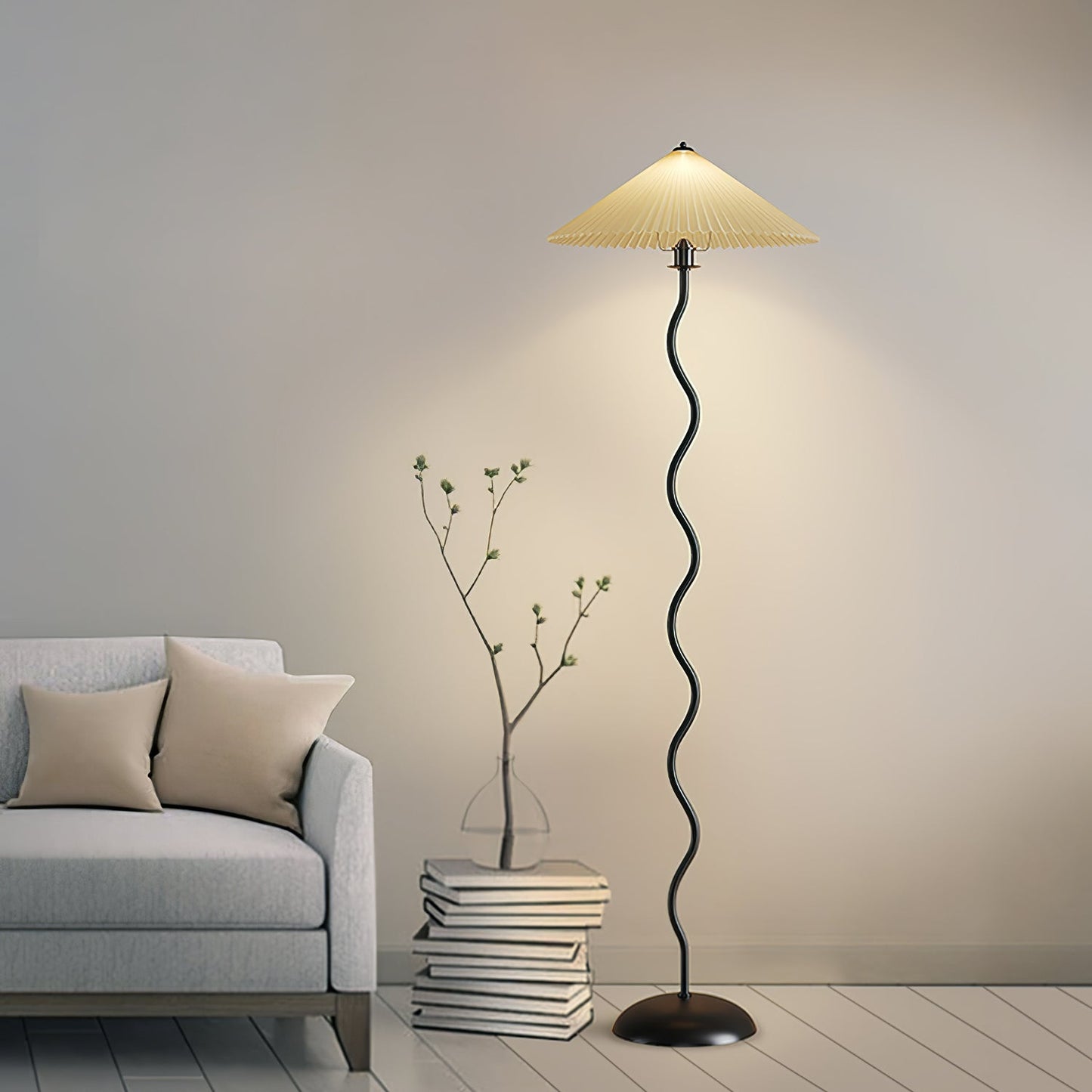 Pleated Lampshade Floor Lamp