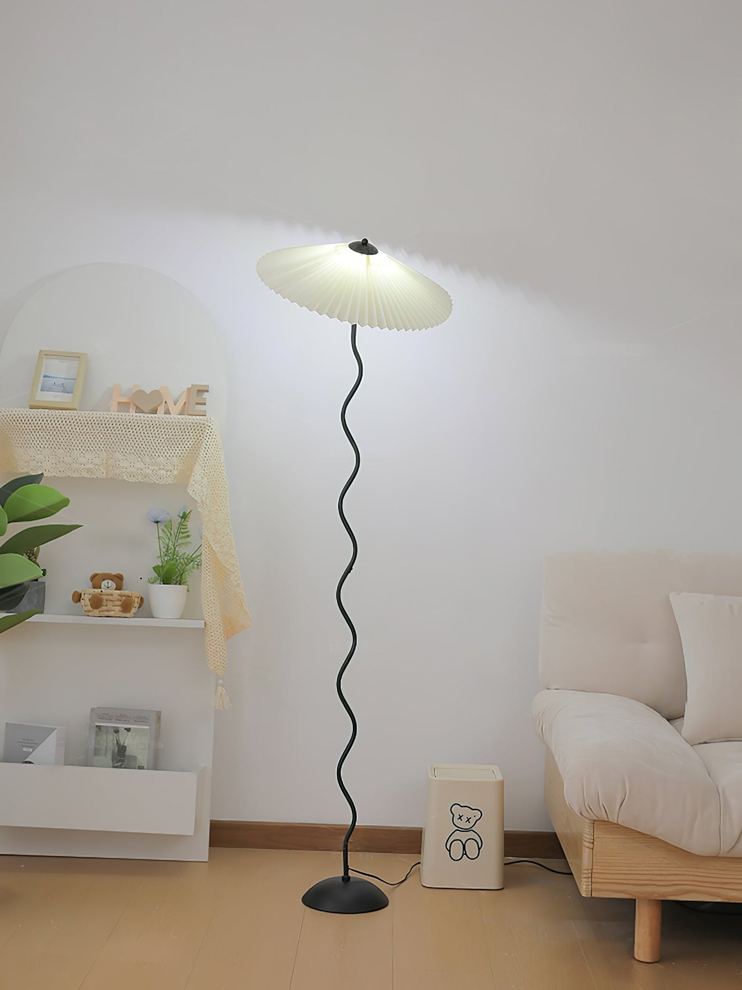 Pleated Lampshade Floor Lamp