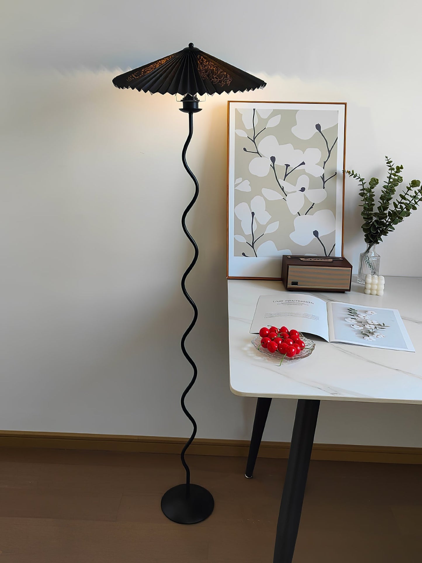 Pleated Lampshade Floor Lamp