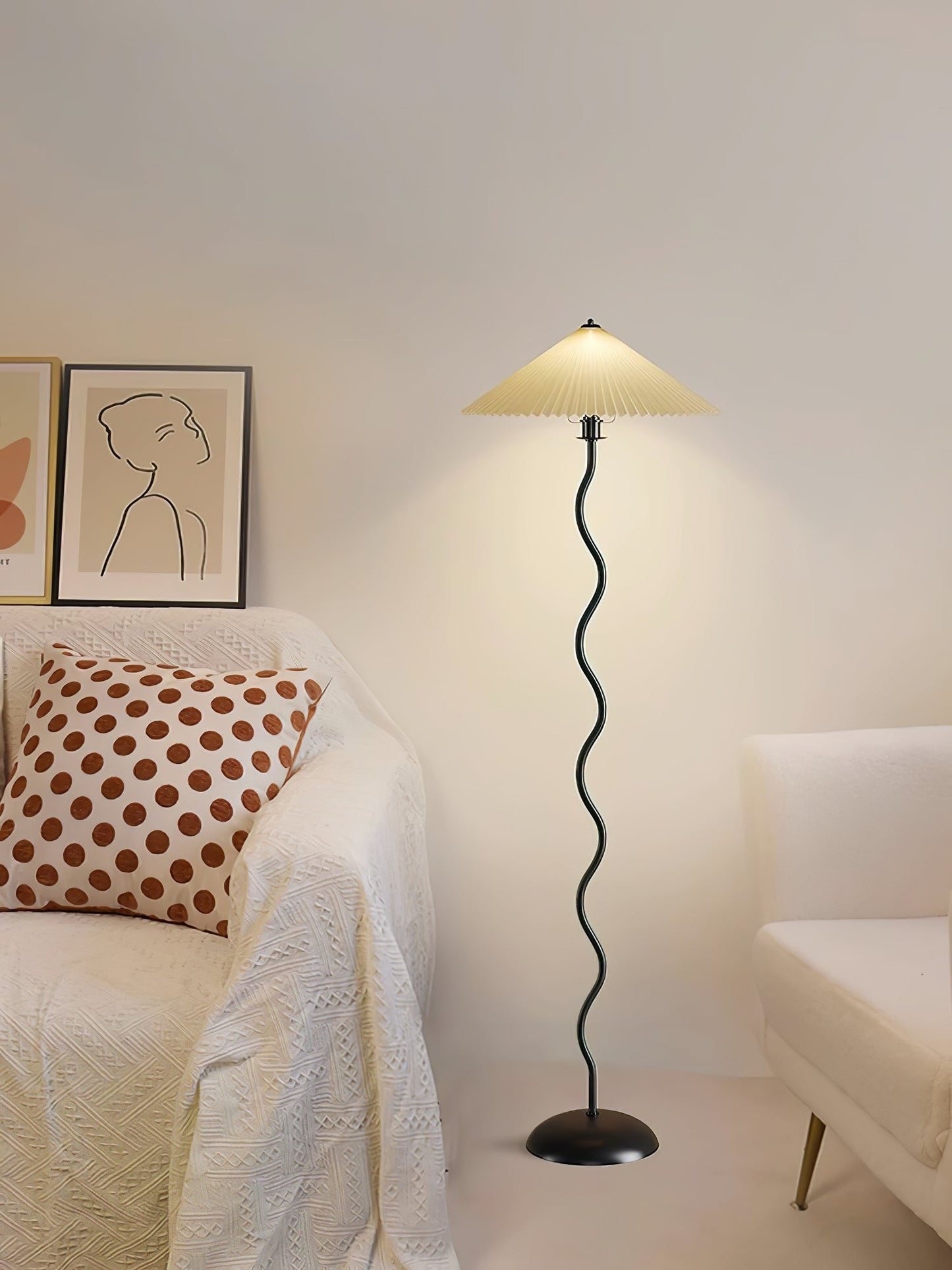 Pleated Lampshade Floor Lamp