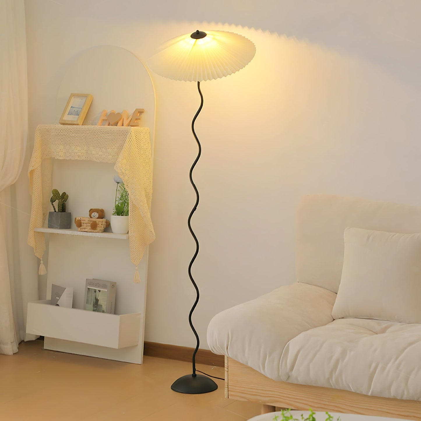 Pleated Lampshade Floor Lamp