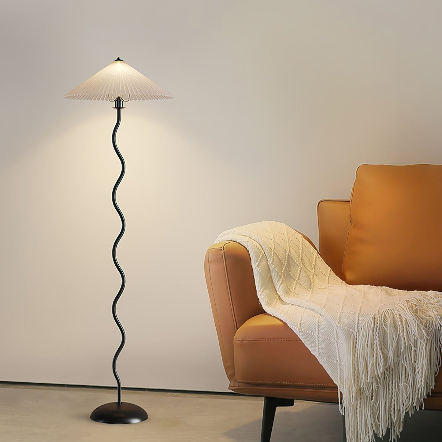 Pleated Lampshade Floor Lamp