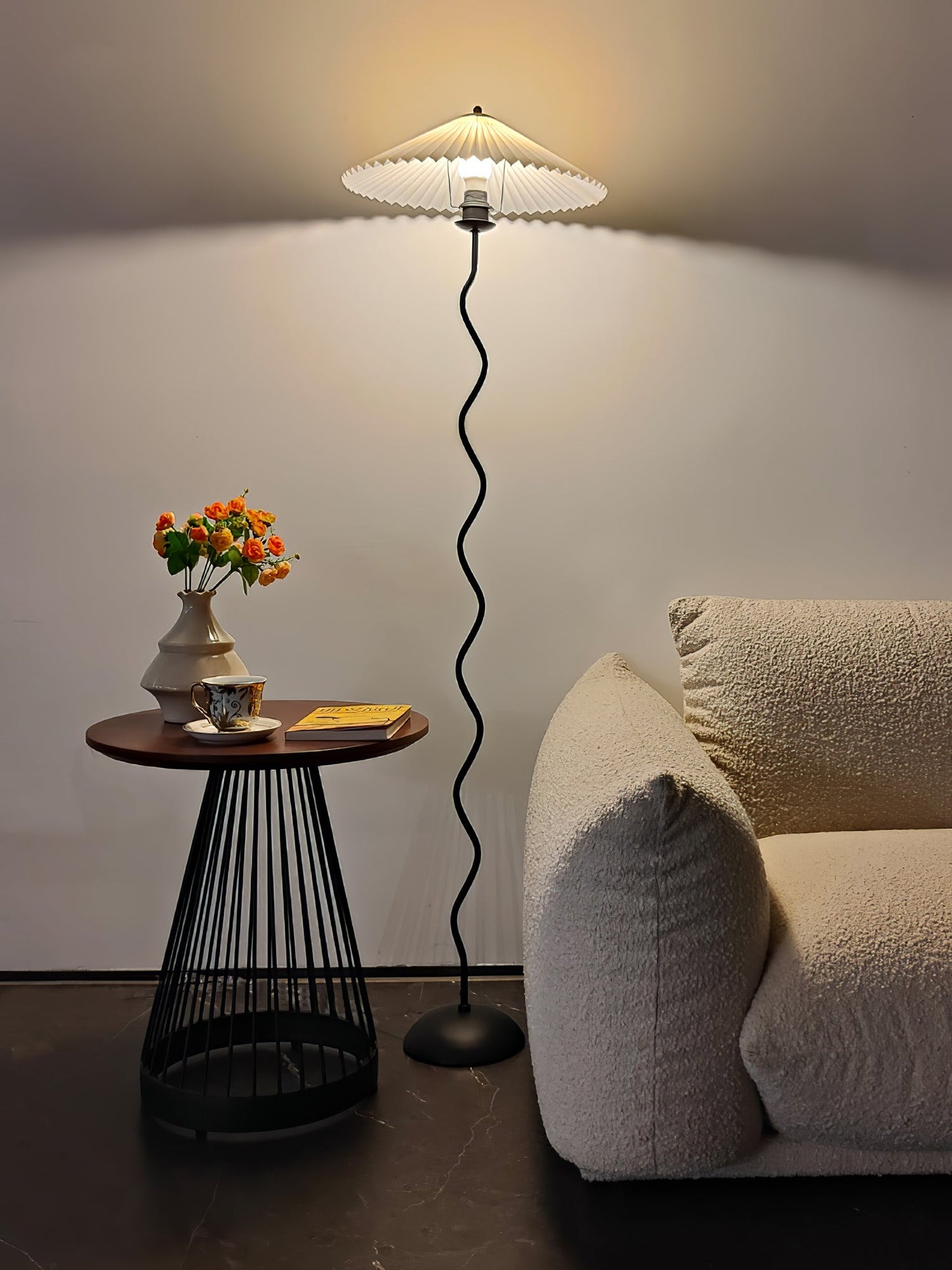 Pleated Lampshade Floor Lamp