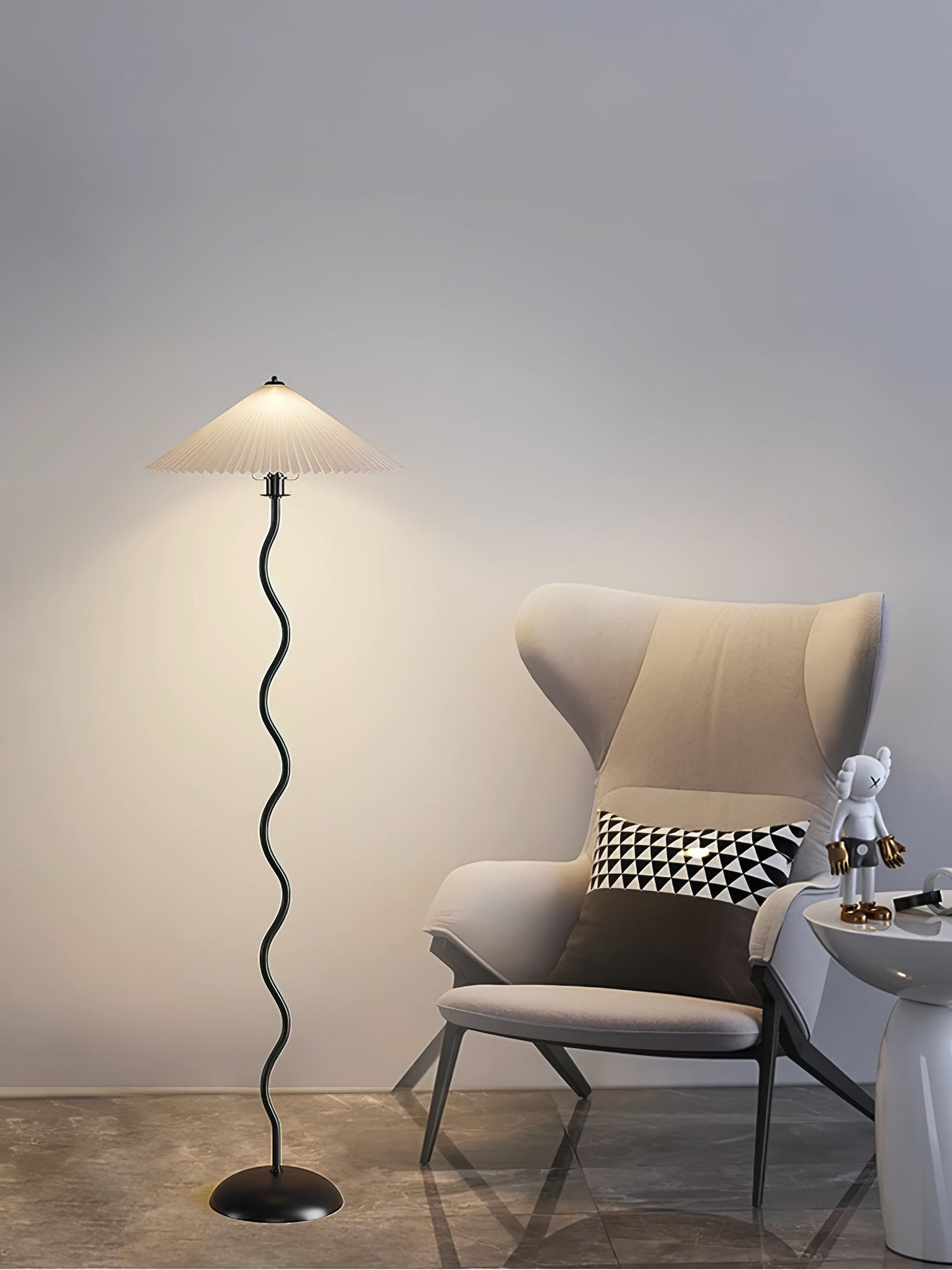 Pleated Lampshade Floor Lamp