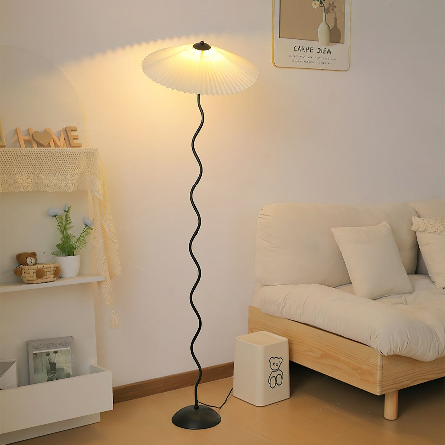 Pleated Lampshade Floor Lamp