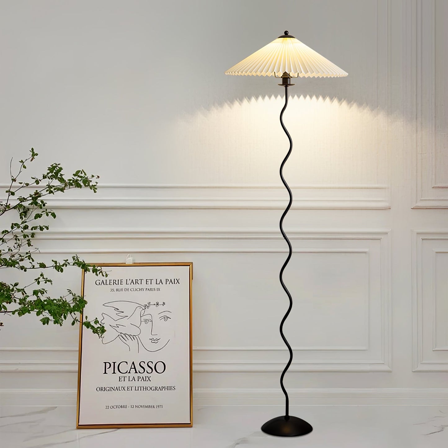 Pleated Lampshade Floor Lamp