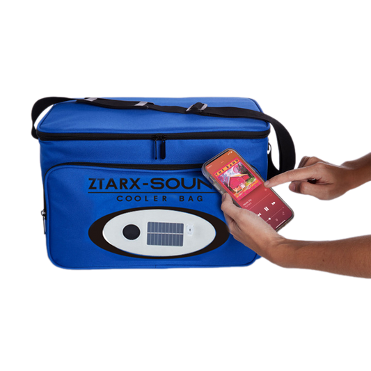 ZTARX S20-PO1-R02 Waterproof Solar&USB Charging Cooler Bag with Bluetooth Speaker & LED Lights & Power Bank (Blue) - S20-PO1-R02